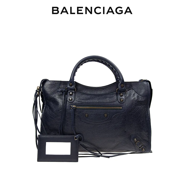BALENCIAGA巴黎世家CLASSIC CITY女士羊皮單肩手提斜挎機車包