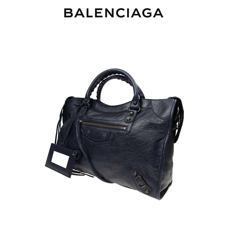 BALENCIAGA巴黎世家CLASSIC CITY女士羊皮單肩手提斜挎機車包