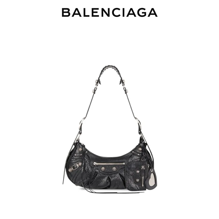BALENCIAGA巴黎世家LE CAGOLE女士手提單肩機車包腋下包半月包餃子包