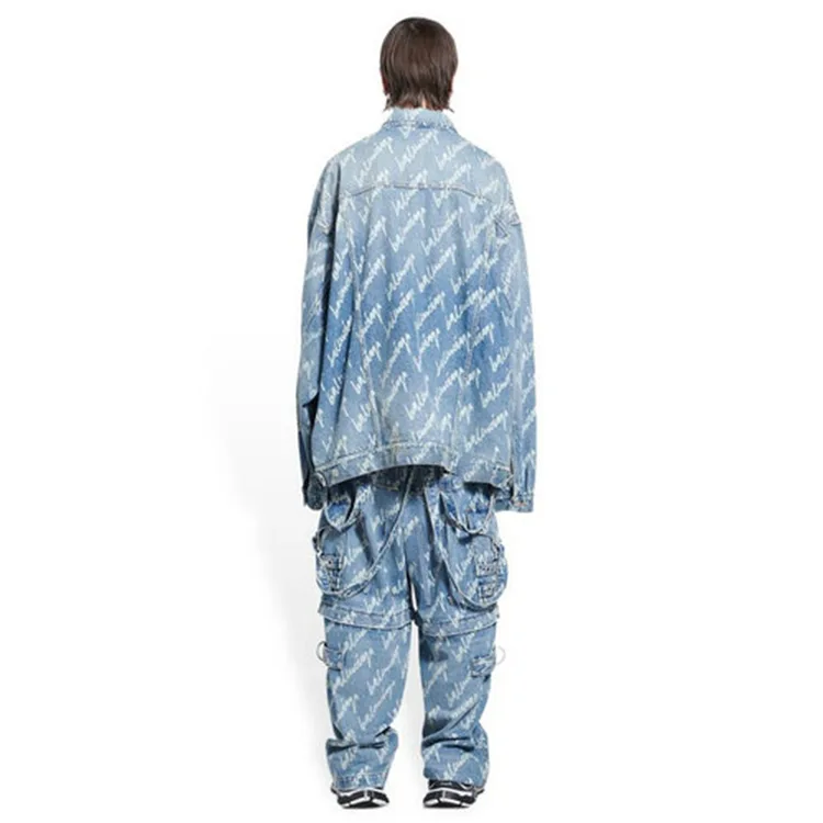 BALENCIAGA巴黎世家ALLOVER LOGO草寫簽字字母牛仔外套