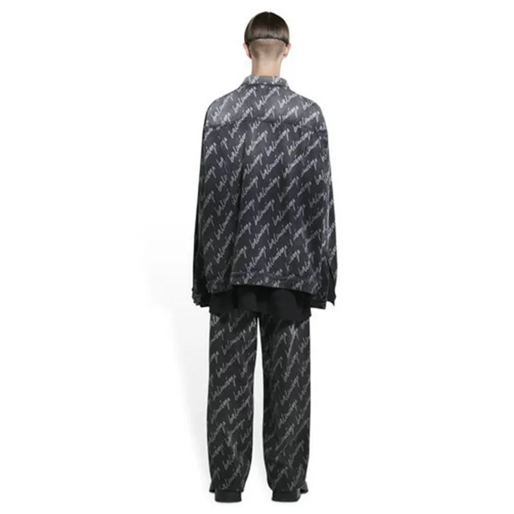 BALENCIAGA巴黎世家ALLOVER LOGO草寫簽字字母牛仔外套