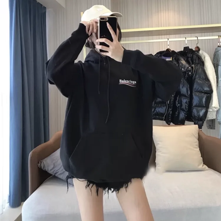 BALENCIAGA巴黎世家經典帽T波浪可樂標衛衣連帽衫 男女同款
