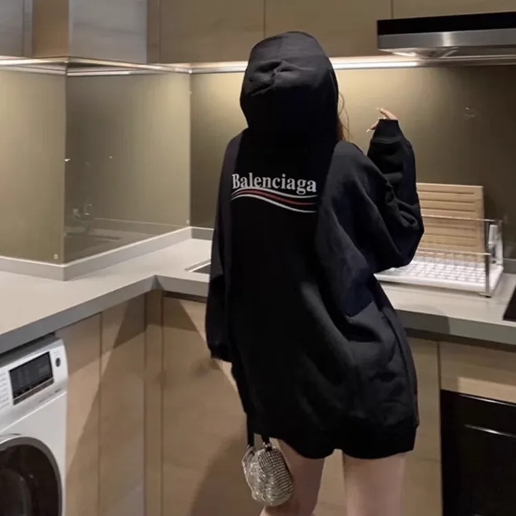 BALENCIAGA巴黎世家經典帽T波浪可樂標衛衣連帽衫 男女同款