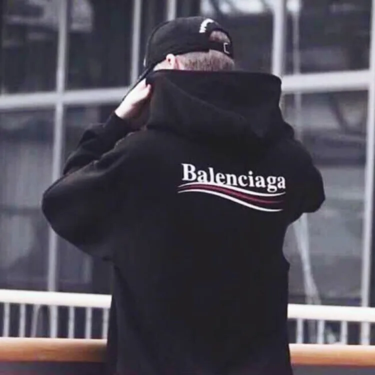 BALENCIAGA巴黎世家經典帽T波浪可樂標衛衣連帽衫 男女同款