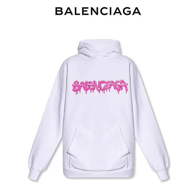 BALENCIAGA巴黎世家果凍塗鴉字母印花衛衣連帽衫