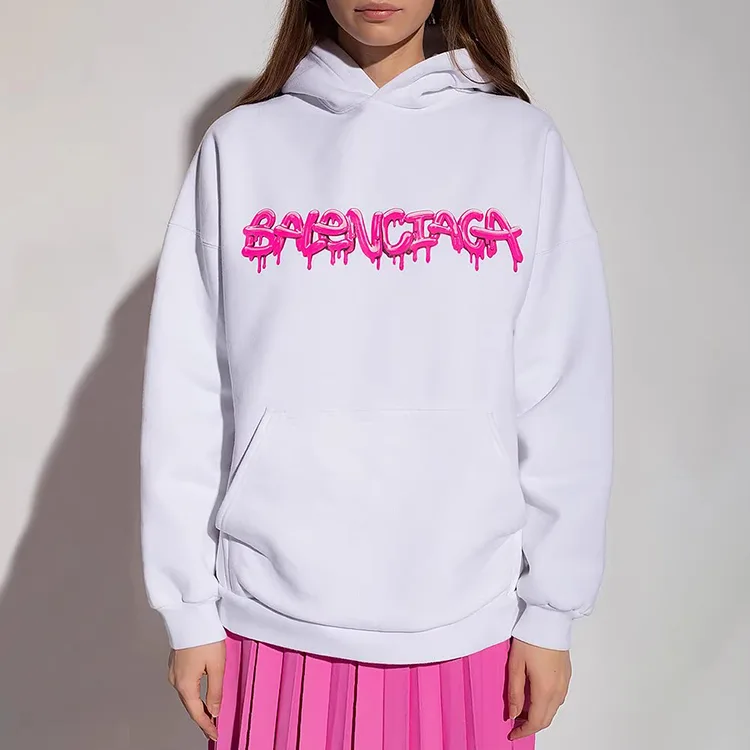 BALENCIAGA巴黎世家果凍塗鴉字母印花衛衣連帽衫