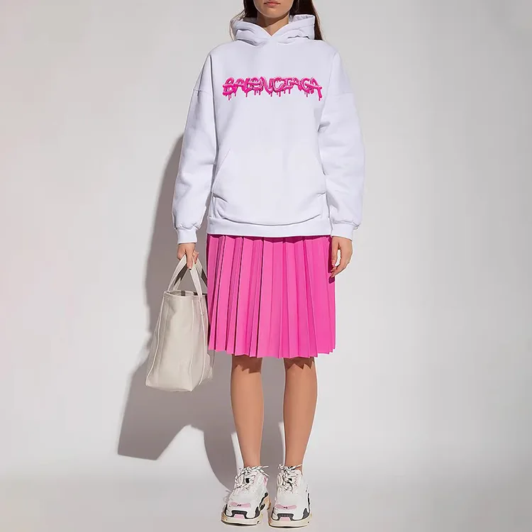 BALENCIAGA巴黎世家果凍塗鴉字母印花衛衣連帽衫