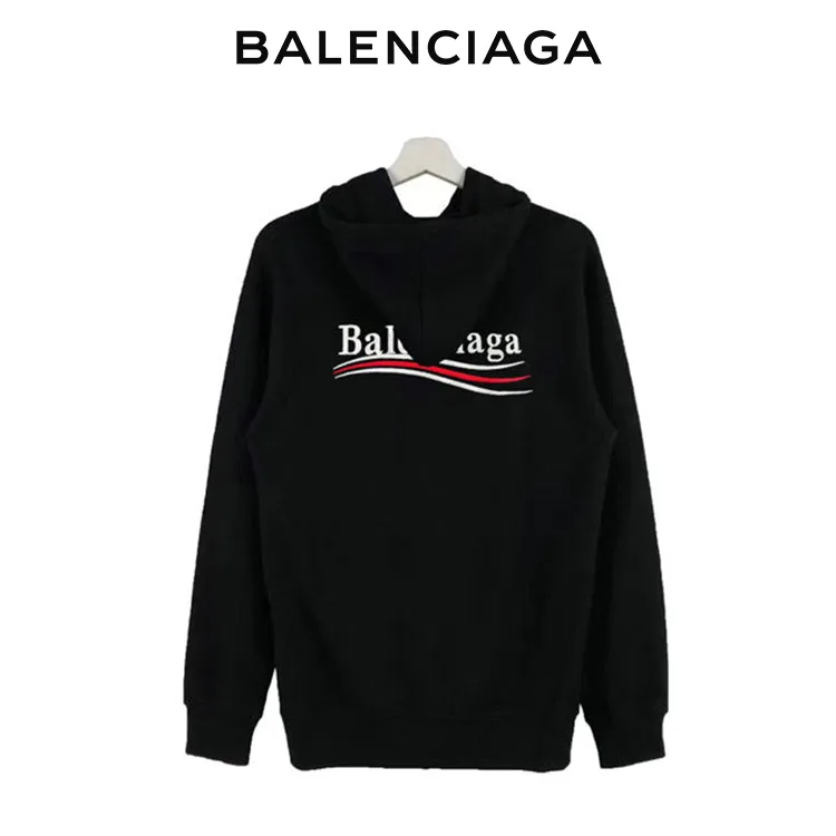 BALENCIAGA巴黎世家經典帽T波浪可樂標衛衣連帽衫