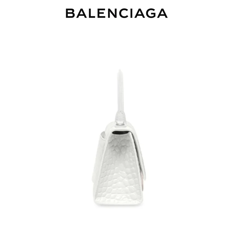 BALENCIAGA巴黎世家HOURGLASS女士鱷魚紋壓花沙漏包單肩斜挎手提包
