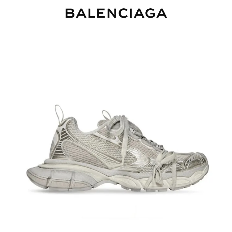 BALENCIAGA RUNNER KITH FOUR.COLOR 女士復古休閒運動鞋 銀灰色