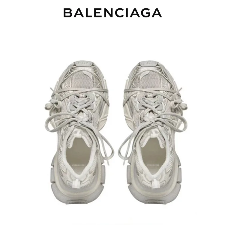 BALENCIAGA RUNNER KITH FOUR.COLOR 女士復古休閒運動鞋 銀灰色