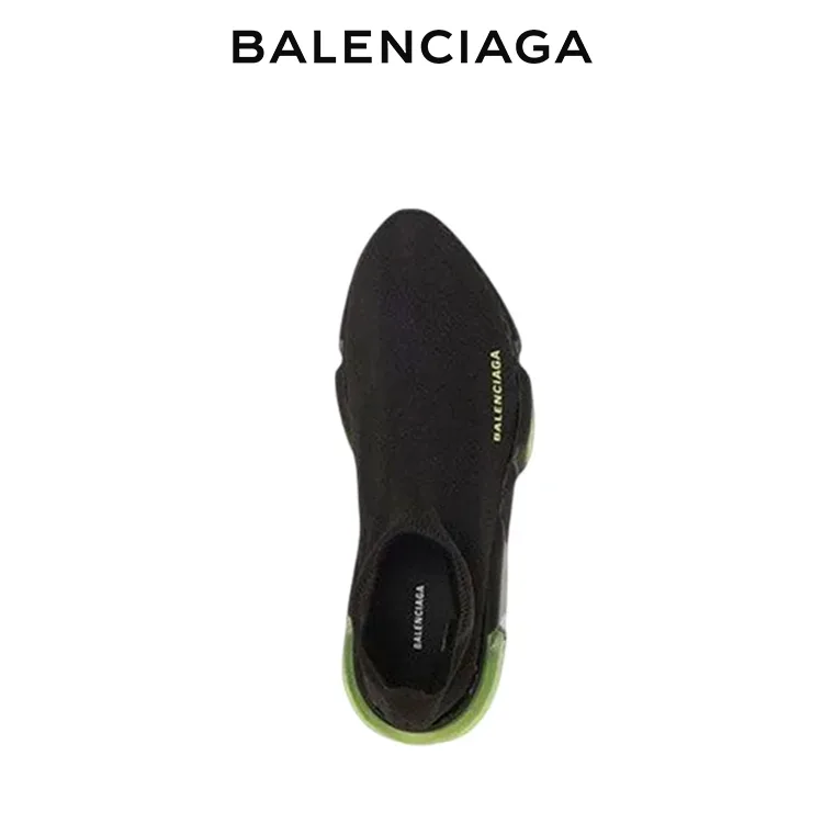 BALENCIAGA巴黎世家SPEED TRAINER男女襪套鞋 黑綠
