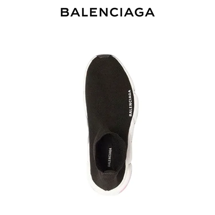 BALENCIAGA巴黎世家SPEED TRAINER女士襪套鞋 黑粉