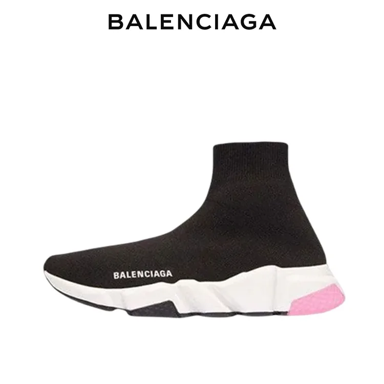 BALENCIAGA巴黎世家SPEED TRAINER女士襪套鞋 黑粉