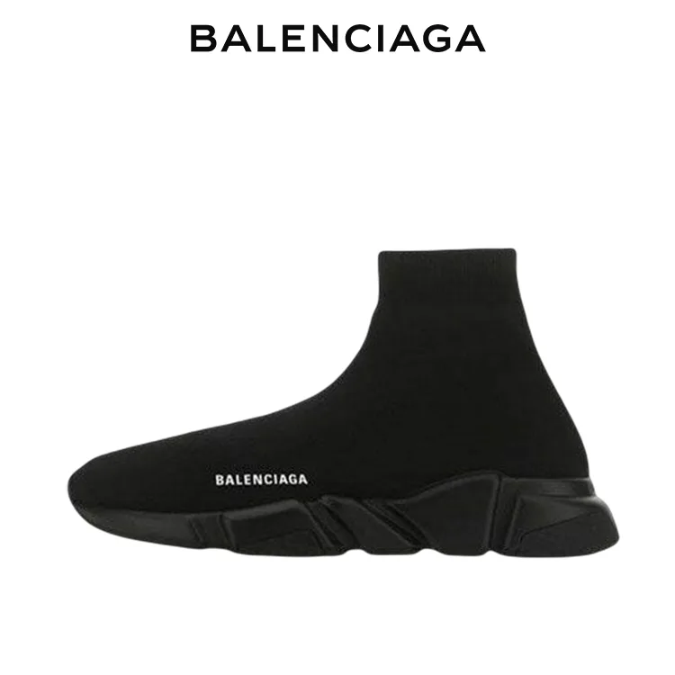 BALENCIAGA巴黎世家SPEED TRAINER 2.0黑色針織襪套鞋 男女同款