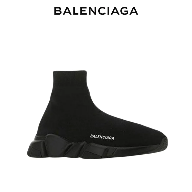BALENCIAGA巴黎世家SPEED TRAINER 2.0黑色針織襪套鞋 男女同款