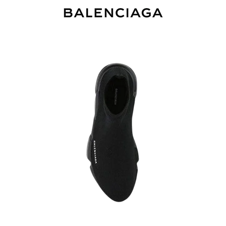 BALENCIAGA巴黎世家SPEED TRAINER 2.0黑色針織襪套鞋 男女同款