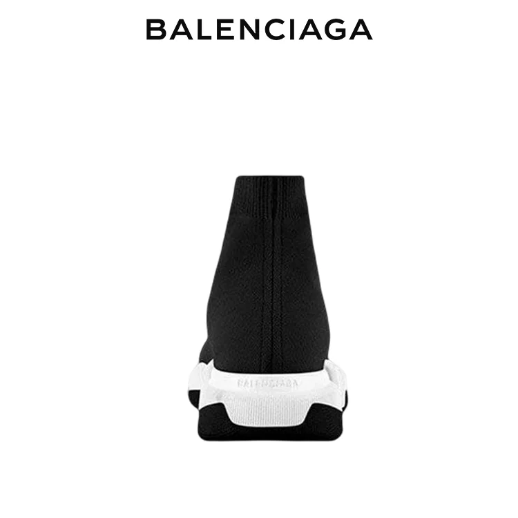 BALENCIAGA巴黎世家SPEED TRAINER 2.0黑白針織襪套鞋 男女同款