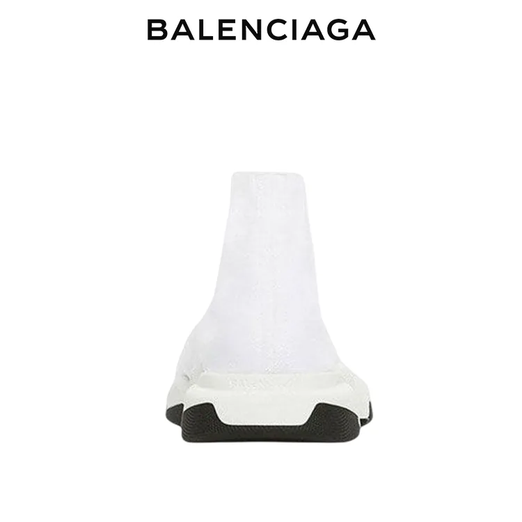 BALENCIAGA巴黎世家SPEED TRAINER 2.0白色針織襪套鞋 男女同款