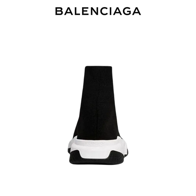 BALENCIAGA巴黎世家SPEED TRAINER黑白針織襪套鞋 男女同款