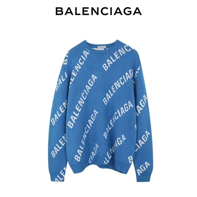 BALENCIAGA巴黎世家ALLOVER LOGO針織衫毛衣