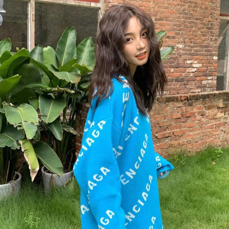 BALENCIAGA巴黎世家ALLOVER LOGO針織衫毛衣
