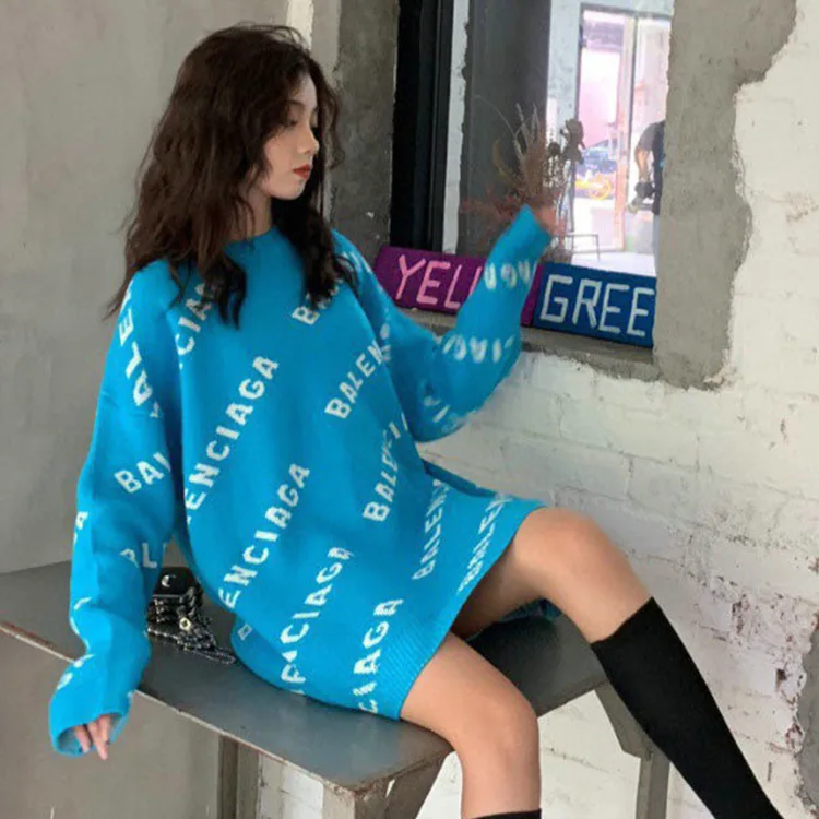 BALENCIAGA巴黎世家ALLOVER LOGO針織衫毛衣