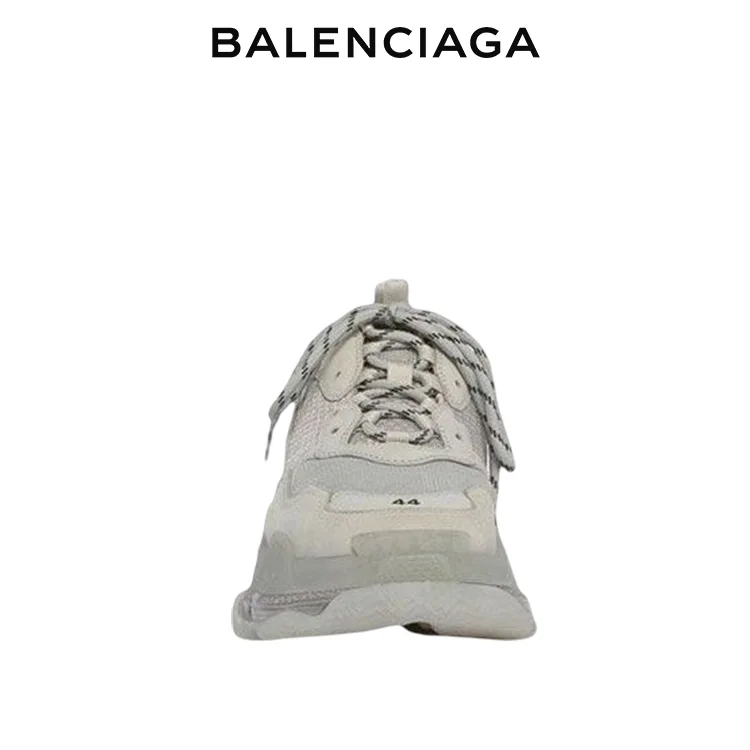 BALENCIAGA巴黎世家TRIPLE S CLEAR SOLE灰色老爹鞋 男女同款