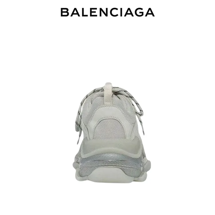 BALENCIAGA巴黎世家TRIPLE S CLEAR SOLE灰色老爹鞋 男女同款