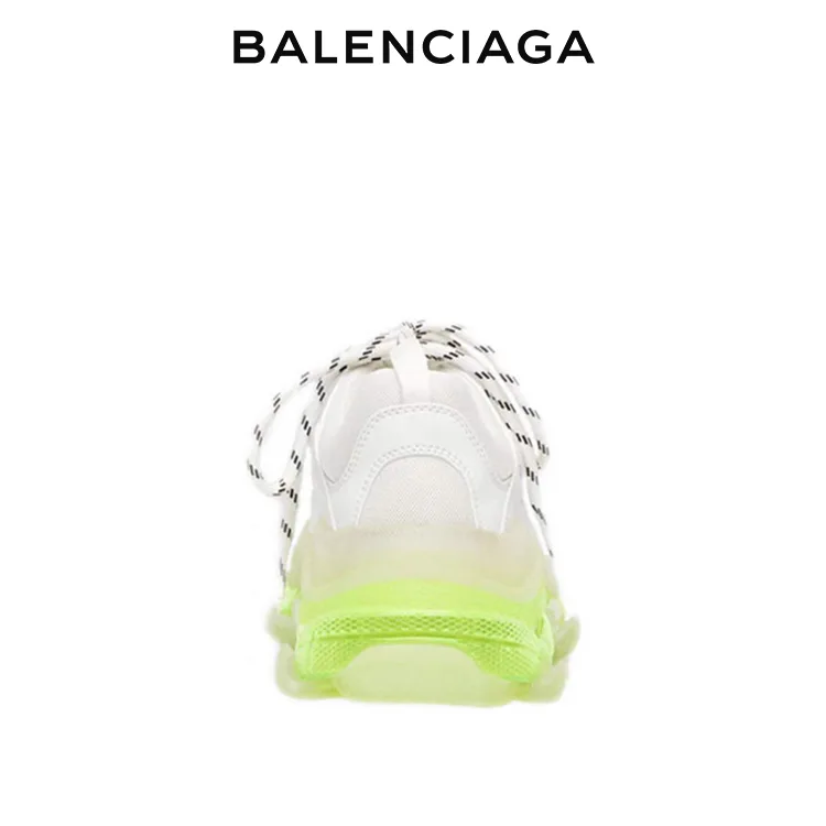 BALENCIAGA巴黎世家TRIPLE S CLEAR SOLE時髦老爹鞋 白綠 男女同款