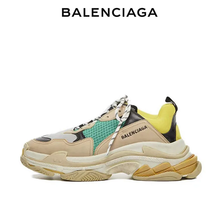 BALENCIAGA巴黎世家TRIPLE S透氣網布老爹鞋 男女同款