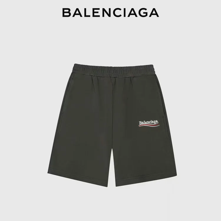 BALENCIAGA巴黎世家POLITICAL CAMPAIGN波浪可樂標字母刺繡短褲五分褲