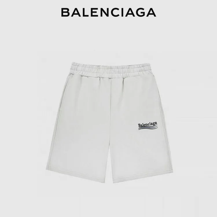 BALENCIAGA巴黎世家POLITICAL CAMPAIGN波浪可樂標字母刺繡短褲五分褲