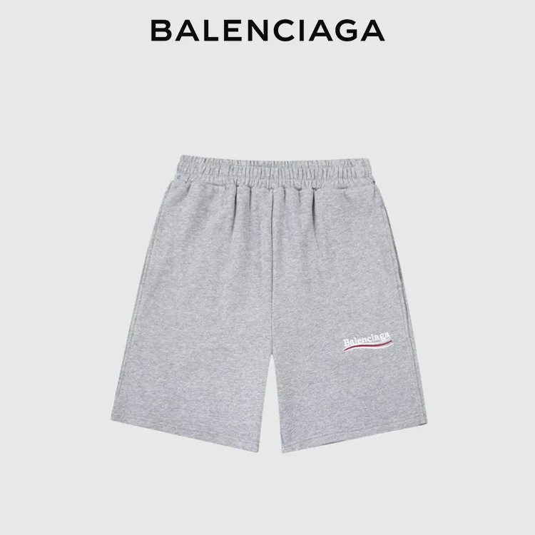 BALENCIAGA巴黎世家POLITICAL CAMPAIGN波浪可樂標字母刺繡短褲五分褲