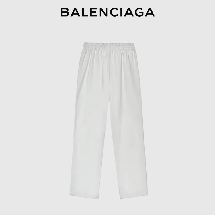 BALENCIAGA巴黎世家POLITICAL CAMPAIGN波浪可樂標字母刺繡闊腿長褲