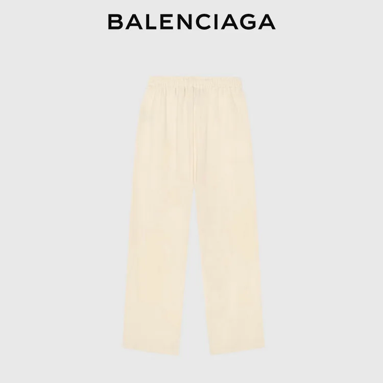 BALENCIAGA巴黎世家POLITICAL CAMPAIGN波浪可樂標字母刺繡闊腿長褲